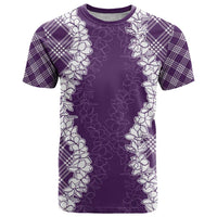 Hawaii Aloha Plumeria Lei Violet Palaka T Shirt - Polynesian Pride