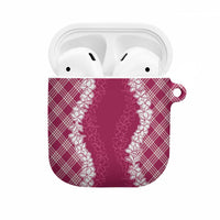 Hawaii Aloha Plumeria Lei Fuschia Palaka AirPods Case - Polynesian Pride