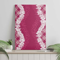 Hawaii Aloha Plumeria Lei Fuschia Palaka Canvas Wall Art - Polynesian Pride