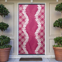 Hawaii Aloha Plumeria Lei Fuschia Palaka Door Cover - Polynesian Pride
