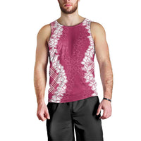 Hawaii Aloha Plumeria Lei Fuschia Palaka Men Tank Top - Polynesian Pride