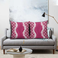 Hawaii Aloha Plumeria Lei Fuschia Palaka Pillow Cover - Polynesian Pride