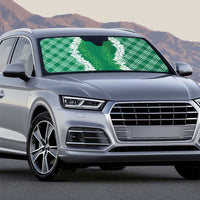 Hawaii Aloha Plumeria Lei Green Palaka Auto Sun Shade - Polynesian Pride