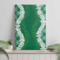 Hawaii Aloha Plumeria Lei Green Palaka Canvas Wall Art - Polynesian Pride