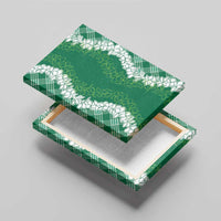 Hawaii Aloha Plumeria Lei Green Palaka Canvas Wall Art - Polynesian Pride