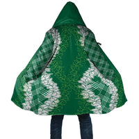 Hawaii Aloha Plumeria Lei Green Palaka Cloak - Polynesian Pride