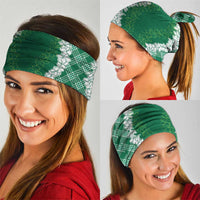 Hawaii Aloha Plumeria Lei Green Palaka Neck Gaiter - Polynesian Pride