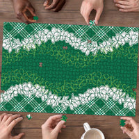 Hawaii Aloha Plumeria Lei Green Palaka Puzzle - Polynesian Pride