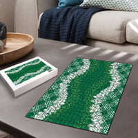 Hawaii Aloha Plumeria Lei Green Palaka Puzzle - Polynesian Pride