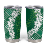 Hawaii Aloha Plumeria Lei Green Palaka Tumbler Cup - Polynesian Pride