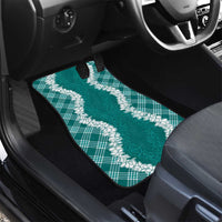 Hawaii Aloha Plumeria Lei Teal Palaka Car Mats - Polynesian Pride