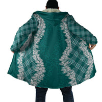 Hawaii Aloha Plumeria Lei Teal Palaka Cloak - Polynesian Pride