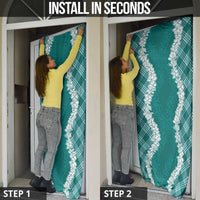 Hawaii Aloha Plumeria Lei Teal Palaka Door Cover - Polynesian Pride