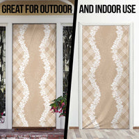 Hawaii Aloha Plumeria Lei Beige Palaka Door Cover - Polynesian Pride