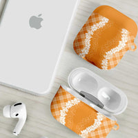 Hawaii Aloha Plumeria Lei Orange Palaka AirPods Case - Polynesian Pride