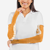 Hawaii Aloha Plumeria Lei Orange Palaka Arm Sleeves - Polynesian Pride