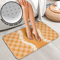 Hawaii Aloha Plumeria Lei Orange Palaka Bathroom Set - Polynesian Pride