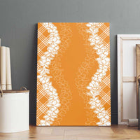 Hawaii Aloha Plumeria Lei Orange Palaka Canvas Wall Art - Polynesian Pride