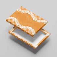 Hawaii Aloha Plumeria Lei Orange Palaka Canvas Wall Art - Polynesian Pride