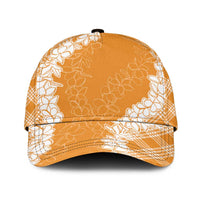Hawaii Aloha Plumeria Lei Orange Palaka Classic Cap - Polynesian Pride