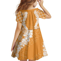 Hawaii Aloha Plumeria Lei Orange Palaka Family Matching Mermaid Dress and Hawaiian Shirt - Polynesian Pride