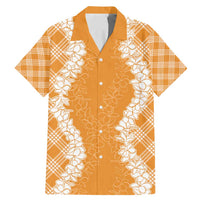 Hawaii Aloha Plumeria Lei Orange Palaka Family Matching Mermaid Dress and Hawaiian Shirt - Polynesian Pride