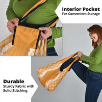 Hawaii Aloha Plumeria Lei Orange Palaka Grocery Bag - Polynesian Pride