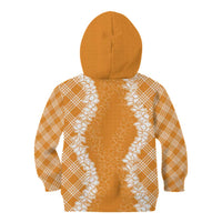 Hawaii Aloha Plumeria Lei Orange Palaka Kid Hoodie LT7 - Polynesian Pride