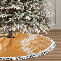 Hawaii Aloha Plumeria Lei Orange Palaka Tree Skirt - Polynesian Pride