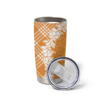 Hawaii Aloha Plumeria Lei Orange Palaka Tumbler Cup - Polynesian Pride