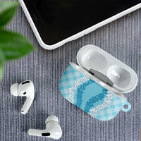 Hawaii Aloha Plumeria Lei Turquoise Palaka AirPods Case - Polynesian Pride