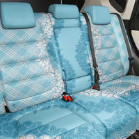 Hawaii Aloha Plumeria Lei Turquoise Palaka Back Car Seat Cover - Polynesian Pride