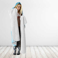 Hawaii Aloha Plumeria Lei Turquoise Palaka Hooded Blanket - Polynesian Pride