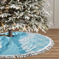 Hawaii Aloha Plumeria Lei Turquoise Palaka Tree Skirt - Polynesian Pride