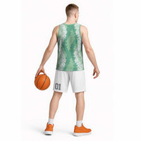 Hawaii Aloha Plumeria Lei Mint Palaka Basketball Jersey - Polynesian Pride