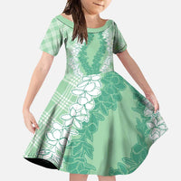 Hawaii Aloha Plumeria Lei Mint Palaka Family Matching Mermaid Dress and Hawaiian Shirt - Polynesian Pride