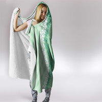 Hawaii Aloha Plumeria Lei Mint Palaka Hooded Blanket - Polynesian Pride