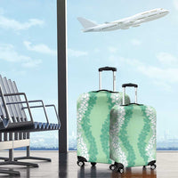 Hawaii Aloha Plumeria Lei Mint Palaka Luggage Cover - Polynesian Pride