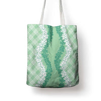 Hawaii Aloha Plumeria Lei Mint Palaka Tote Bag - Polynesian Pride