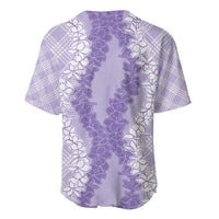 Hawaii Aloha Plumeria Lei Lavender Palaka Baseball Jersey - Polynesian Pride