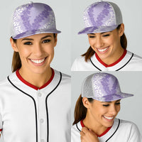 Hawaii Aloha Plumeria Lei Lavender Palaka Baseball Net Cap - Polynesian Pride