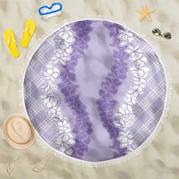 Hawaii Aloha Plumeria Lei Lavender Palaka Beach Blanket - Polynesian Pride