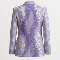 Hawaii Aloha Plumeria Lei Lavender Palaka Blazer - Polynesian Pride