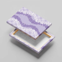 Hawaii Aloha Plumeria Lei Lavender Palaka Canvas Wall Art - Polynesian Pride