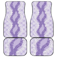 Hawaii Aloha Plumeria Lei Lavender Palaka Car Mats - Polynesian Pride