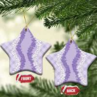 Hawaii Aloha Plumeria Lei Lavender Palaka Ceramic Ornament - Polynesian Pride
