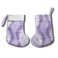 Hawaii Aloha Plumeria Lei Lavender Palaka Christmas Stocking - Polynesian Pride