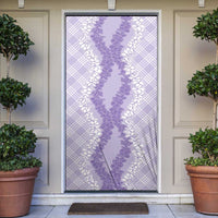 Hawaii Aloha Plumeria Lei Lavender Palaka Door Cover - Polynesian Pride
