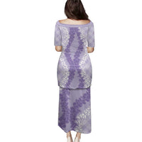 Hawaii Aloha Plumeria Lei Lavender Palaka Family Matching Puletasi and Hawaiian Shirt - Polynesian Pride