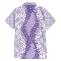 Hawaii Aloha Plumeria Lei Lavender Palaka Family Matching Tank Maxi Dress and Hawaiian Shirt - Polynesian Pride